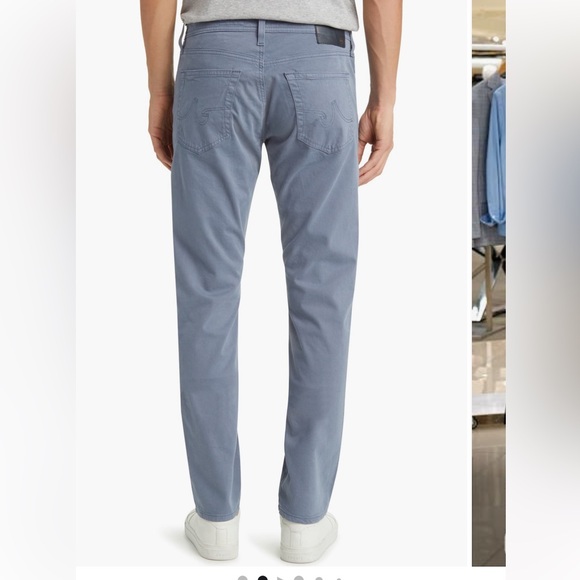 AG The Everett Sueded Stretch Sateen Slim Straight Leg Pants/ Ice Blue 36x34 - Picture 3 of 16
